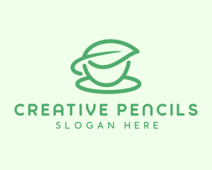 Green Herbal Tea Cup logo design