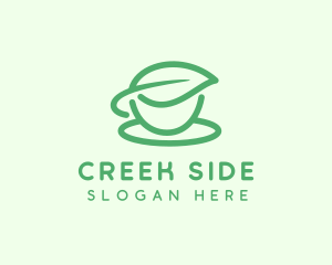 Green Herbal Tea Cup logo design