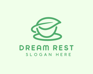 Green Herbal Tea Cup logo design