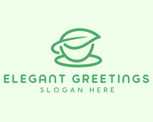 Green Herbal Tea Cup logo design