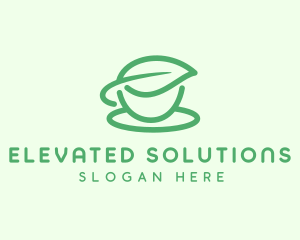 Green Herbal Tea Cup logo design