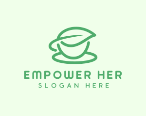 Green Herbal Tea Cup logo design