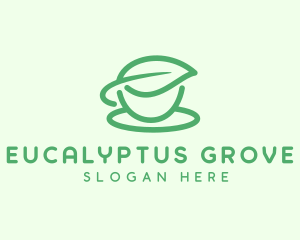 Green Herbal Tea Cup logo design