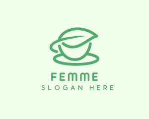 Green Herbal Tea Cup logo design