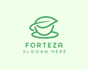 Green Herbal Tea Cup logo design