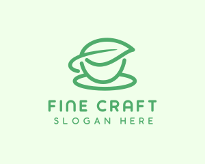 Green Herbal Tea Cup logo design