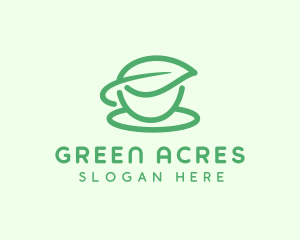 Green Herbal Tea Cup logo design