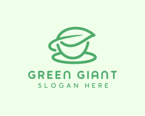 Green Herbal Tea Cup logo design