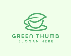 Green Herbal Tea Cup logo design