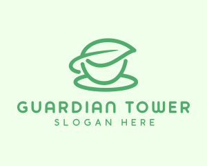 Green Herbal Tea Cup logo design