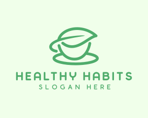 Green Herbal Tea Cup logo design