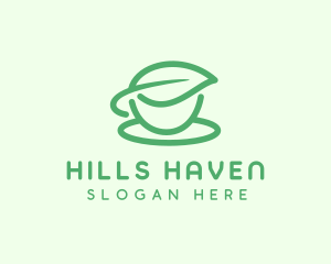 Green Herbal Tea Cup logo design