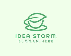 Green Herbal Tea Cup logo design