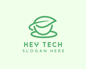 Green Herbal Tea Cup logo design