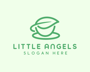 Green Herbal Tea Cup logo design