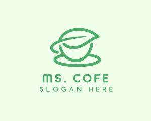 Green Herbal Tea Cup logo design