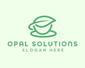 Green Herbal Tea Cup logo design