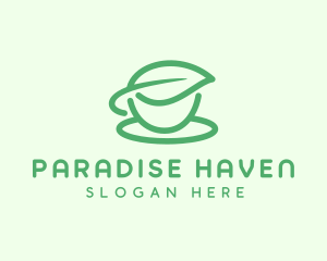 Green Herbal Tea Cup logo design