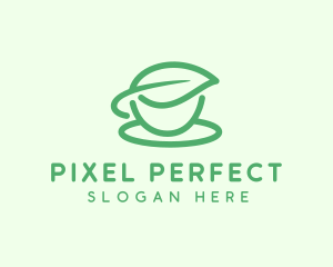 Green Herbal Tea Cup logo design