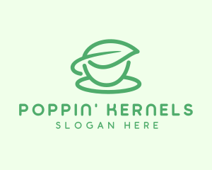 Green Herbal Tea Cup logo design