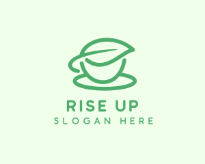 Green Herbal Tea Cup logo design