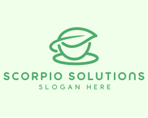 Green Herbal Tea Cup logo design