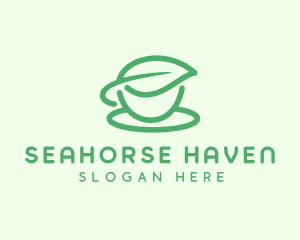 Green Herbal Tea Cup logo design