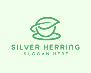 Green Herbal Tea Cup logo design