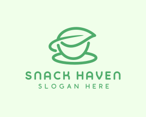 Green Herbal Tea Cup logo design