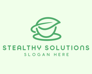 Green Herbal Tea Cup logo design