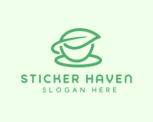 Green Herbal Tea Cup logo design