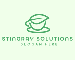 Green Herbal Tea Cup logo design