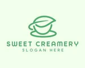 Green Herbal Tea Cup logo design