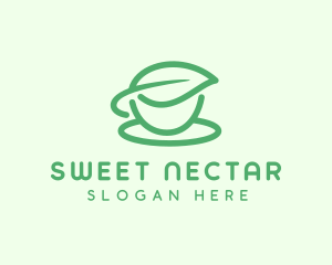 Green Herbal Tea Cup logo design