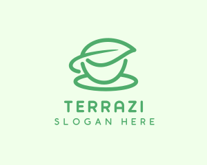 Green Herbal Tea Cup logo design