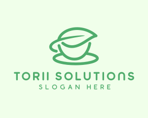 Green Herbal Tea Cup logo design