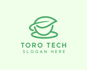 Green Herbal Tea Cup logo design