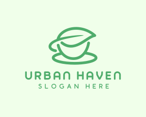 Green Herbal Tea Cup logo design