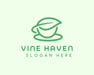 Green Herbal Tea Cup logo design