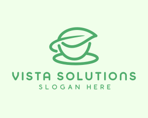 Green Herbal Tea Cup logo design