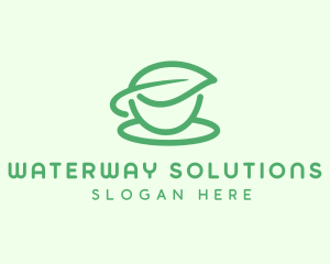 Green Herbal Tea Cup logo design