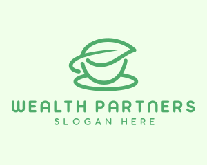 Green Herbal Tea Cup logo design