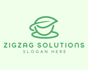 Green Herbal Tea Cup logo design