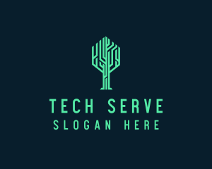 Server - Tree Circuit Tech Venture logo design