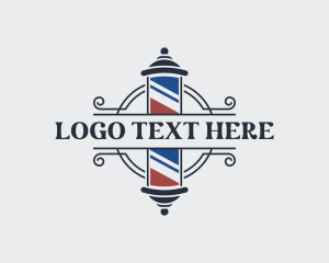 Signage - Barber Pole Hair logo design