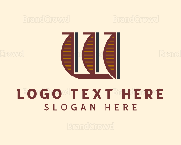 Retro Decor Letter W Logo