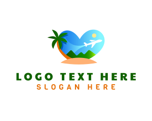 Tropical - Heart Island Vacation logo design