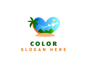 Tropical - Heart Island Vacation logo design