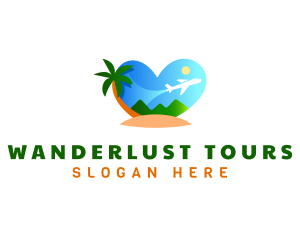 Heart Island Vacation logo design