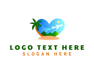 Vacation - Heart Island Vacation logo design